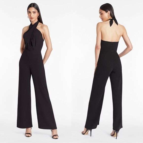 Amanda Uprichard Mezcal Black Jumpsuit Backless Size XL - Picture 1 of 13